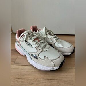 Adidas Beige and Coral Sneakers
